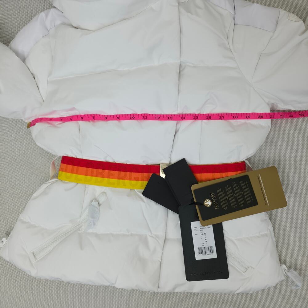 Goldbergh Bufera Quilted Ski Jacket White Hooded Down Puffer Coat Size 10 NWT - Picture 6 of 14